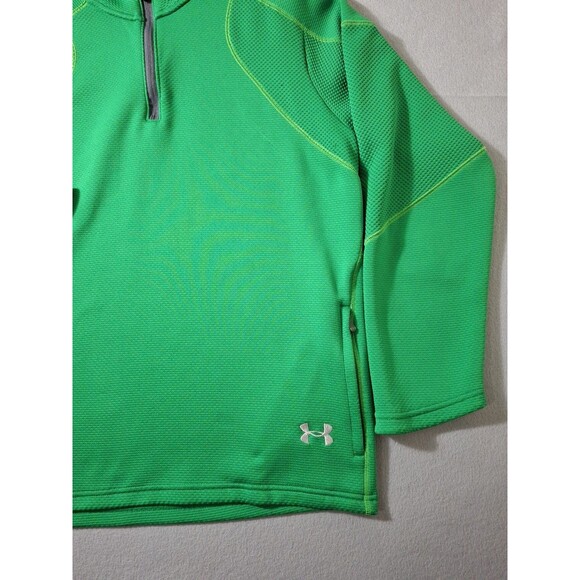 Under Armour Fuego 1/4 Zip Men's XL Loose Fit Hulk Green Thermal Waffle - Picture 2 of 9